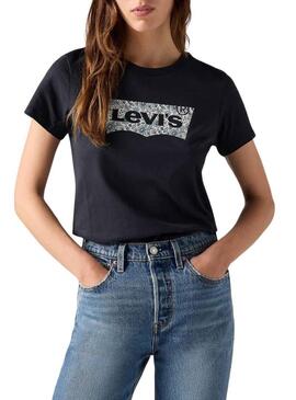 Camiseta Levi´s chica 17369 Negra Flor