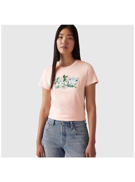 Camiseta Levi´s chica 17369 rosa flores
