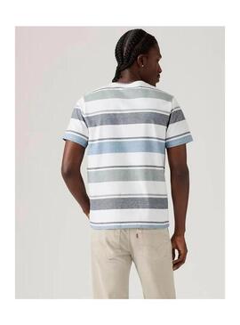 Camiseta Levis 56605 0290 Multirayas Blanco
