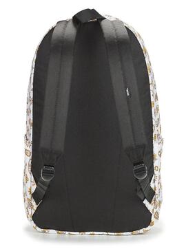 Mochila vans blanca flores